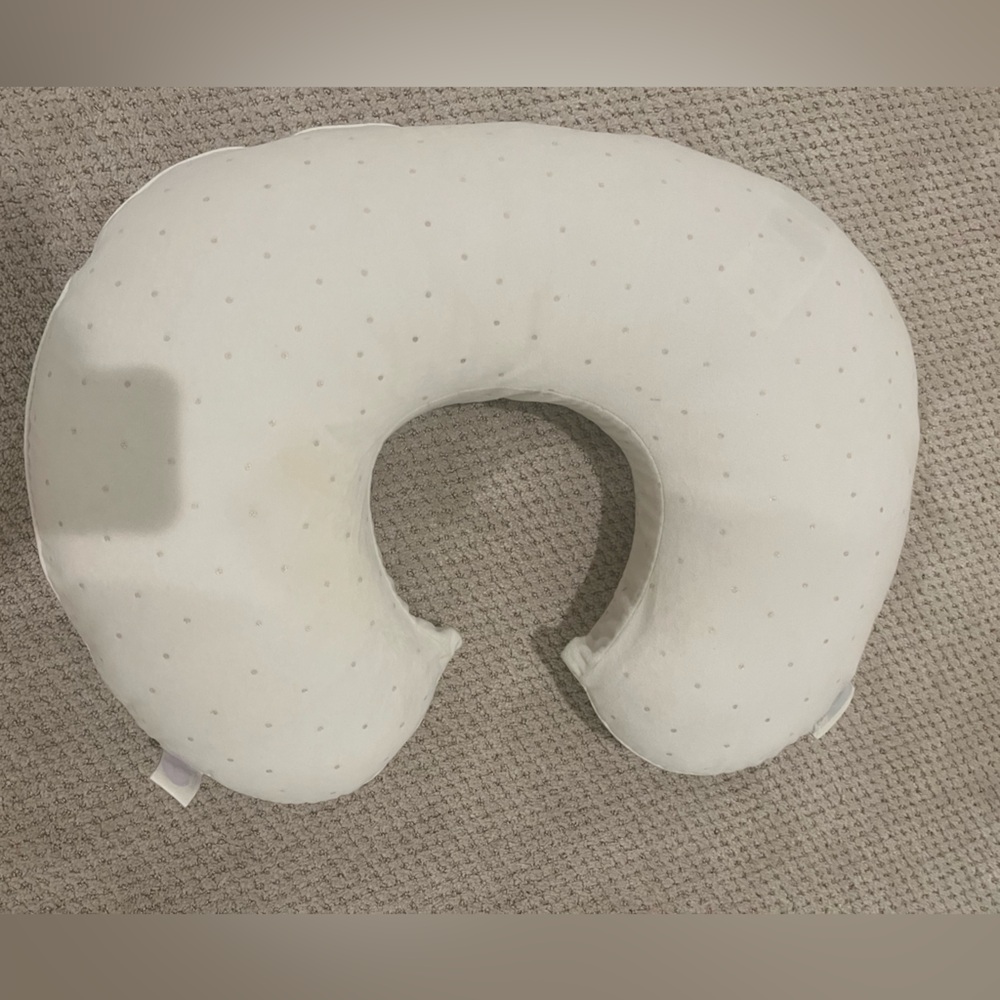Boppy pillow with PB baby polka dot cover